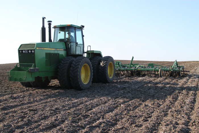 Farmer in tractor