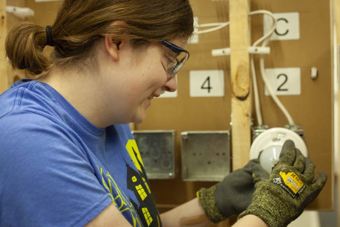female electrician student